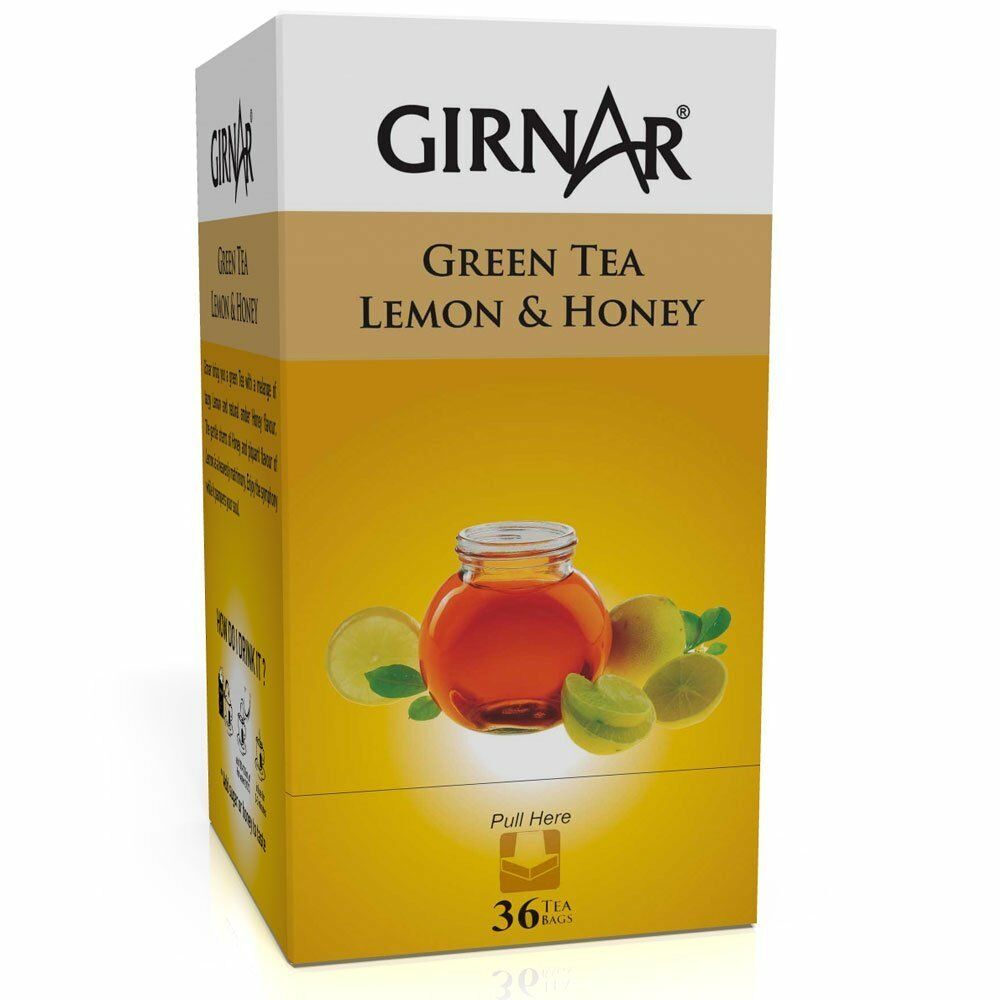 Girnar Green Tea Bags w/ Lemon & Honey (36 Tea Bags) 41246 DesiClik