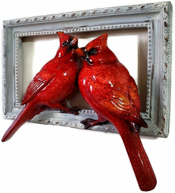 Beautiful Pair of Red Cardinals in a Frame for Stylish Home,office & Gift Beautiful Pair of Red Cardinals in a Frame for Stylish Home,office & Gift