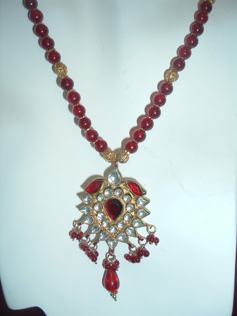 Traditional Red & Gold Kundan Necklace From Rajasthan, India