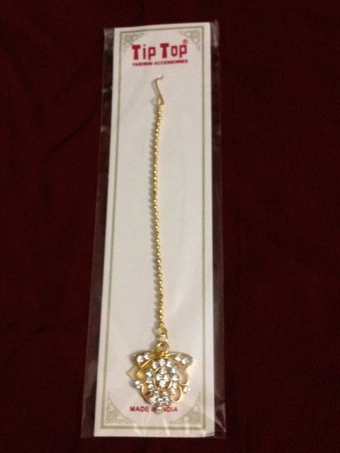 Fancy Indian maang tika with clear stones