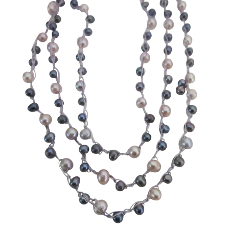 Mother Gift Austrian Crystals White Pearls & AB Crystals Necklace - Mother Gift Austrian Crystals White Pearls & AB Crystals Necklace -