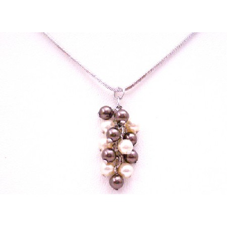 Make it A Birthday To Remember Grape Bunch Brown Ivory Pearls Necklace Make it A Birthday To Remember Grape Bunch Brown Ivory Pearls Necklace