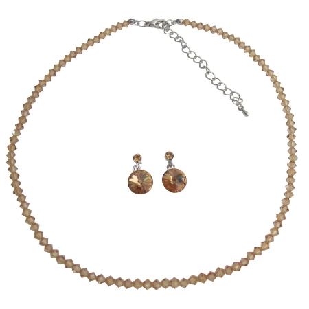 Champagne Color in Crystal Colorado Crystal Bridesmaid Jewelry Set Champagne Color in Crystal Colorado Crystal Bridesmaid Jewelry Set