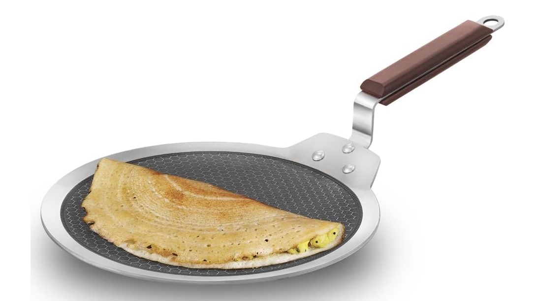 Hawkins 28 cm Dosa Tava, Triply Stainless Steel Shielded Nonstick Tawa Hawkins 28 cm Dosa Tava, Triply Stainless Steel Shielded Nonstick Tawa