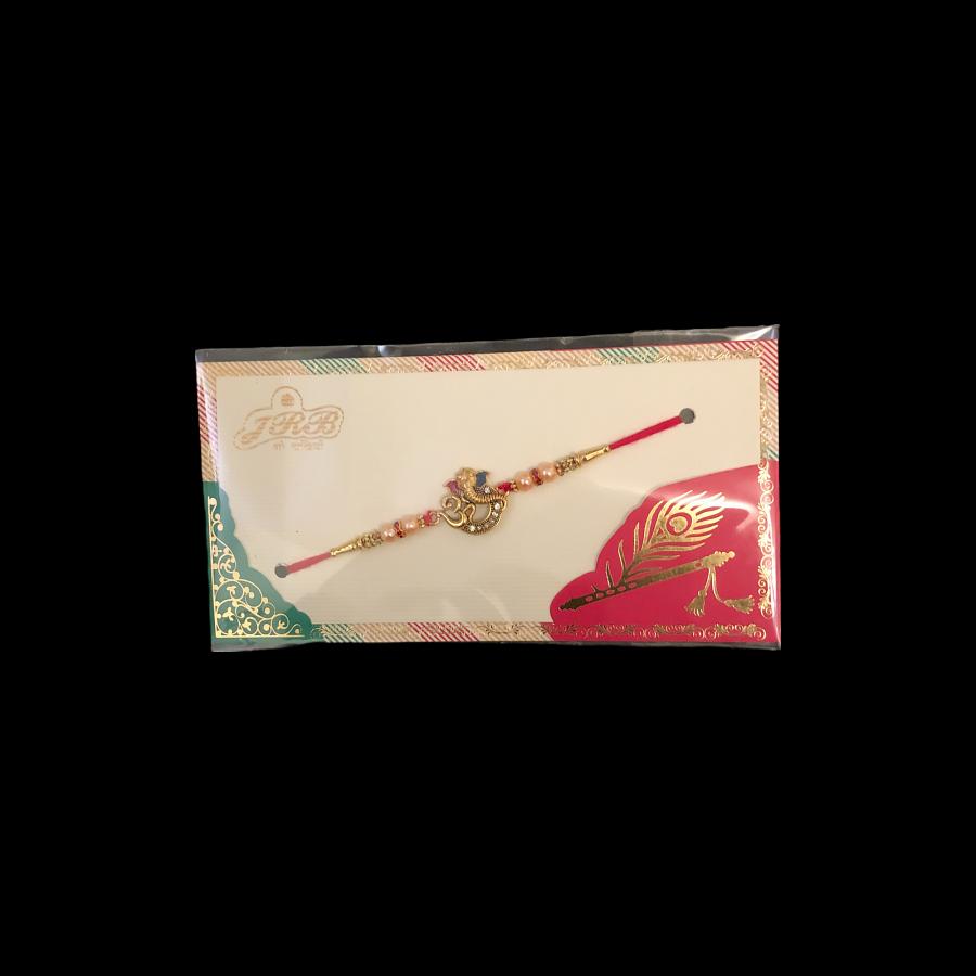 Rakhi - Ganesh Head Om White Diamond (Card Pack) 1 pc CP2512 Rakhi - Ganesh Head Om White Diamond (Card Pack) 1 pc CP2512
