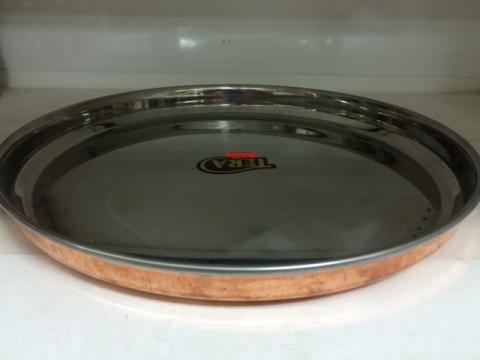 Premium Quality Round Copper Steel Thali/Plate - 12"
