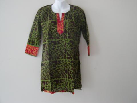 Green and Orange Printed Kurti / Tunic from India