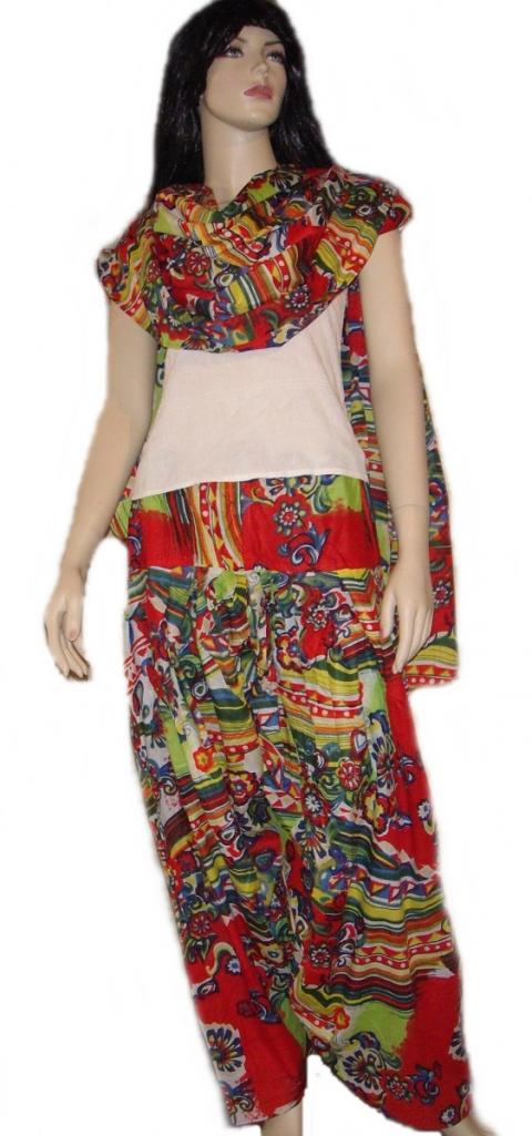 Buy Online Jio Cotton Patiala Salwar Combo (Free Size) (Orange,Skin & Rani)  at Amazon.in