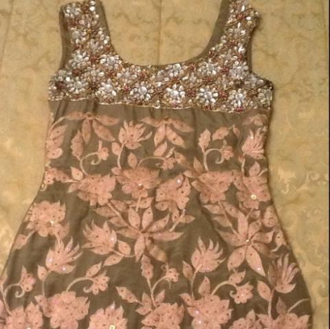 olive green indian dress Green Hand Embroidered Gown: Premium Indian Dress by Raas XL / Green main image 0