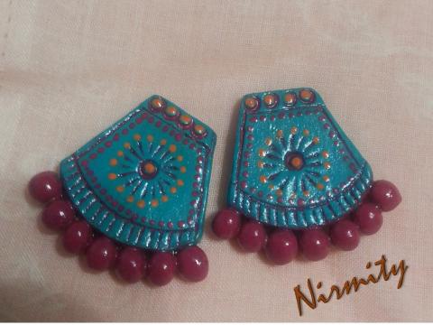 Handmade Clay - Traditional / Ethnic / Indian Earrings 