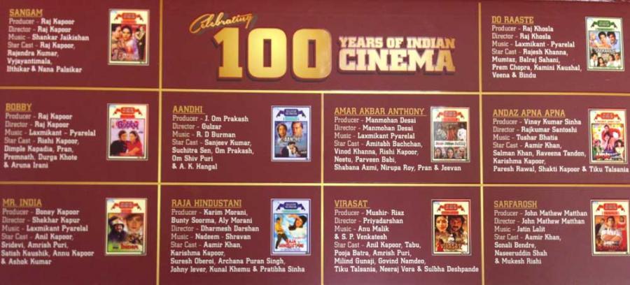Celebrating 100 Years of Indian Cinema Hindi 10 Color Movie DVD Pack