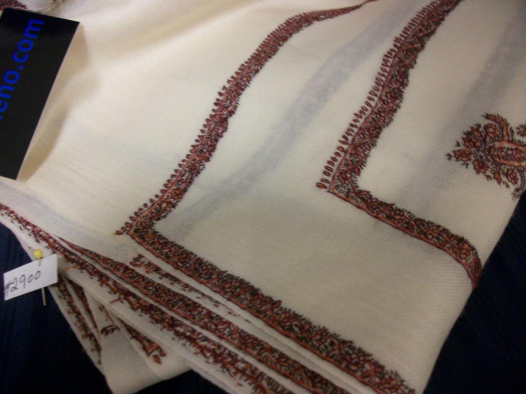 embroidered woolen shawl