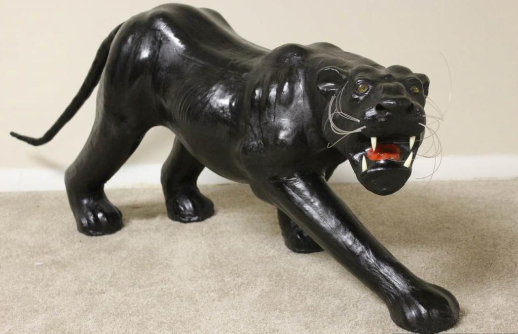 Handmade Big Panther / Chittah Leather Figurine - 20" Handmade Big Panther / Chittah Leather Figurine - 20"
