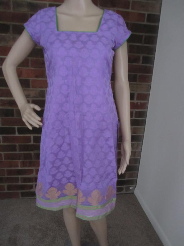 Lavender Long Kurti Tunic for Women - (Clearance Sale) Lavender Long Kurti Tunic for Women - (Clearance Sale)