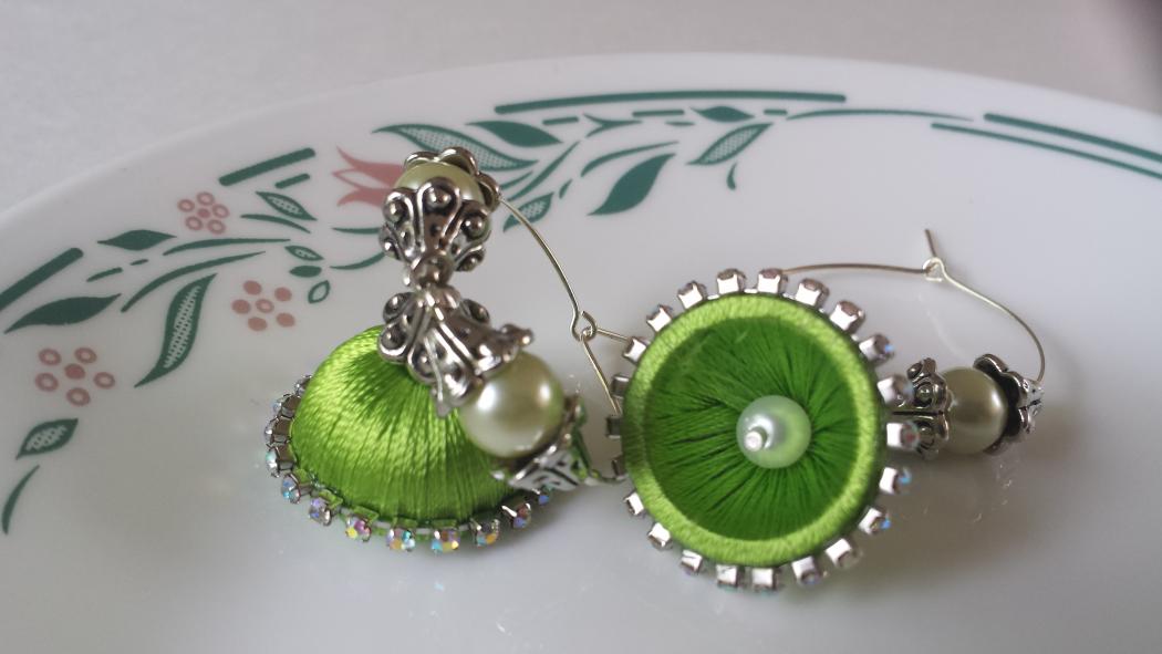 Hoop Silk Thread Jhumkas