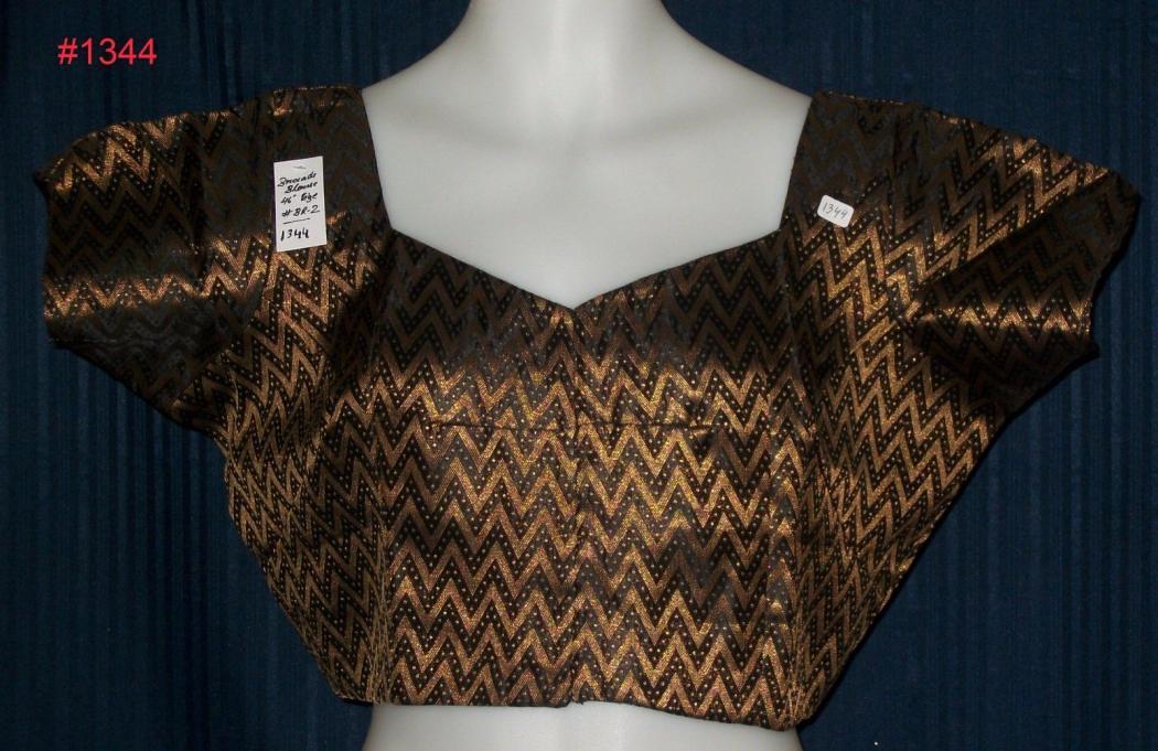 Golden Brocade Party Wear Blouse for Saree (L)