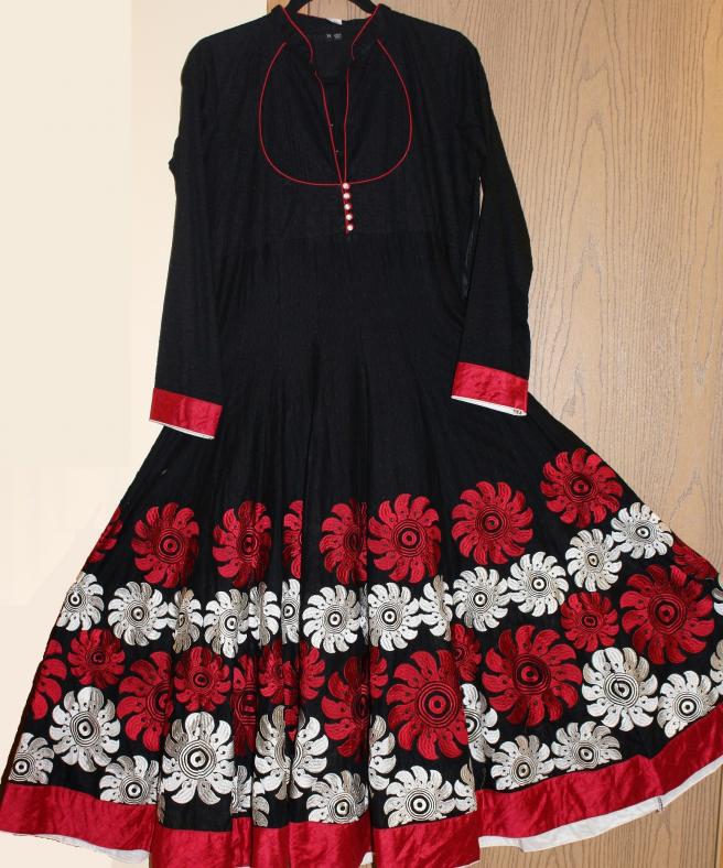 red cotton anarkali