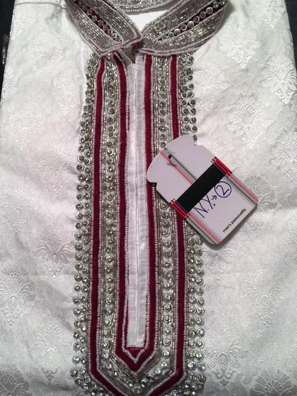 Self Design Men's Brocade Embroidered Neck Kurta Pajama (L 42) Self Design Men's Brocade Embroidered Neck Kurta Pajama (L 42)