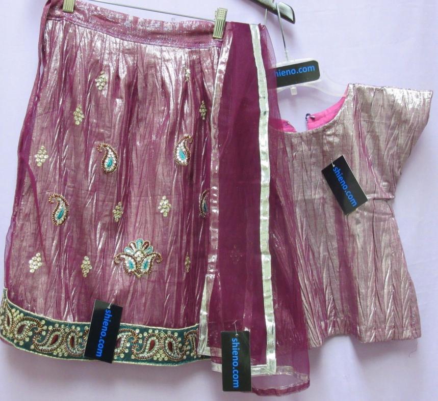 Magenta Net Lehenga Choli Set for 3 to 4 Year old Girls #7737 Magenta Net Lehenga Choli Set for 3 to 4 Year old Girls #7737