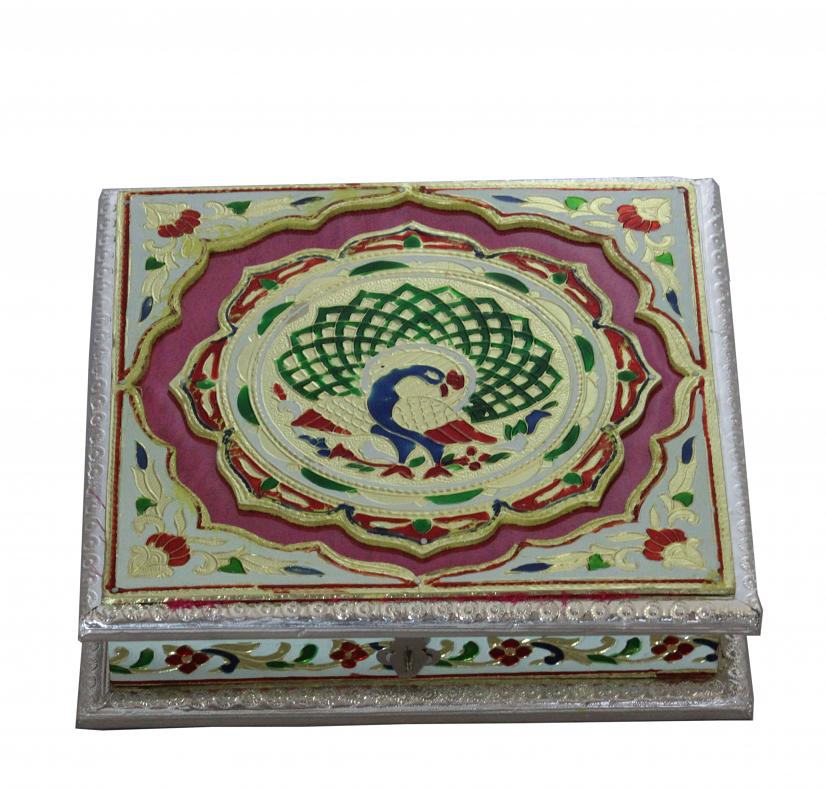 Diwali gift Meenakari Artwork Rectangle Gift Box / Home Decor Diwali gift Meenakari Artwork Rectangle Gift Box / Home Decor