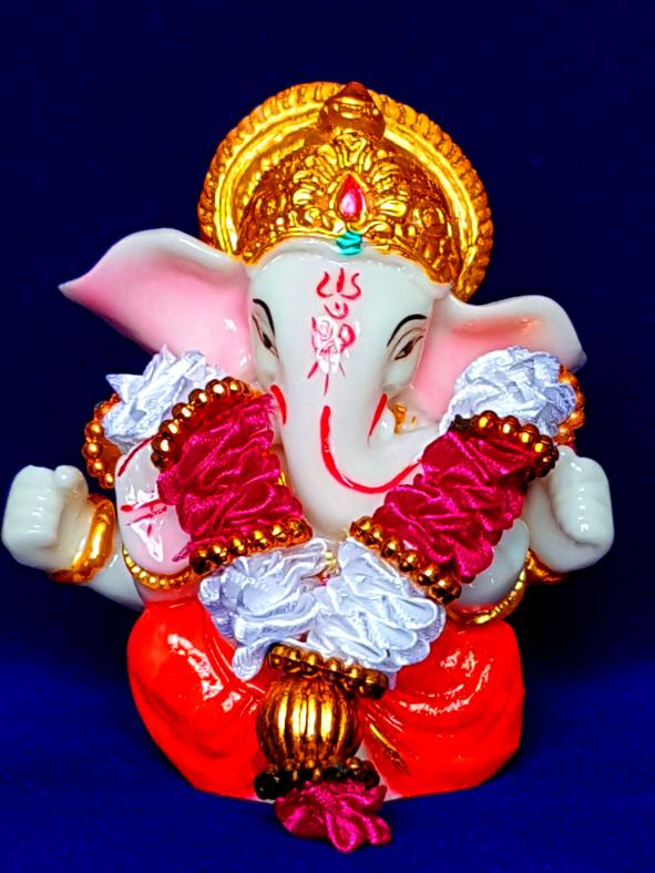 Beautiful Small Ganesh Statue for Car, Mandir or Gift 3.75" 26475