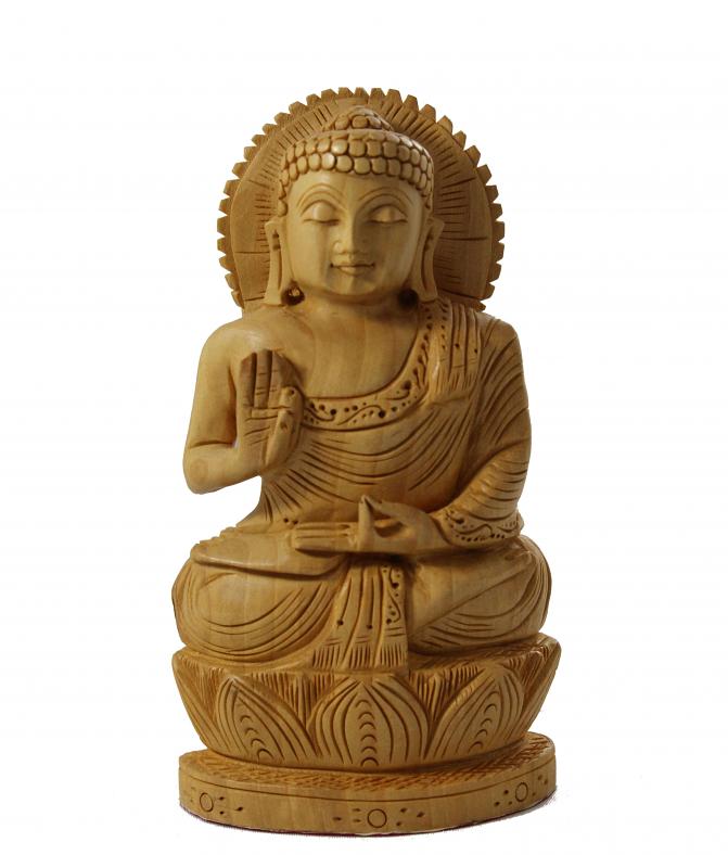 High Quality Hand Carved Wooden Buddha Statue #26525 | Buy Online ...