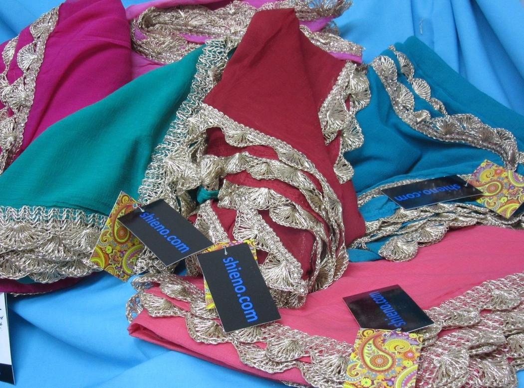 Party Wear Gold Trim Dupatta Chunni Wrap Stole