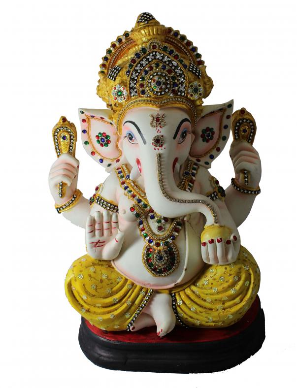 Large Ganesha Idol with Stone Embellishment 16*11 26574 Buy Online