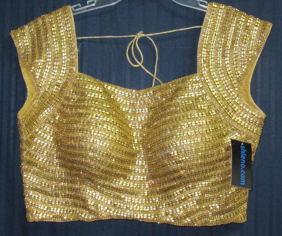 Bride’s Trousseau Wedding Party Gold Blouse for Saree (L) #7797 Bride’s Trousseau Wedding Party Gold Blouse for Saree (L) #7797