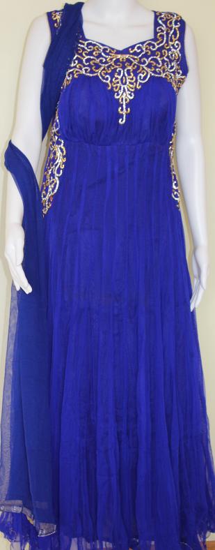 blue long churidar