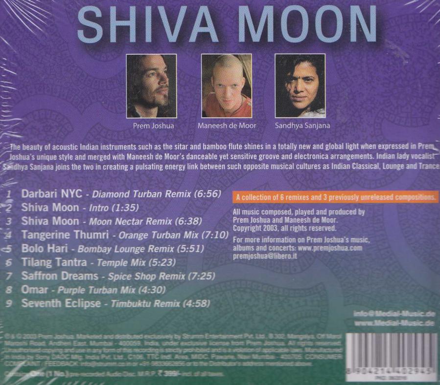 Shiva Moon By Prem Jashua Audio CD