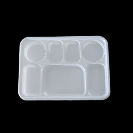 DISPOSABLE 7 COMPARTMENTS PARTY TRAY/ THALI/ PLATES - 100 PACK