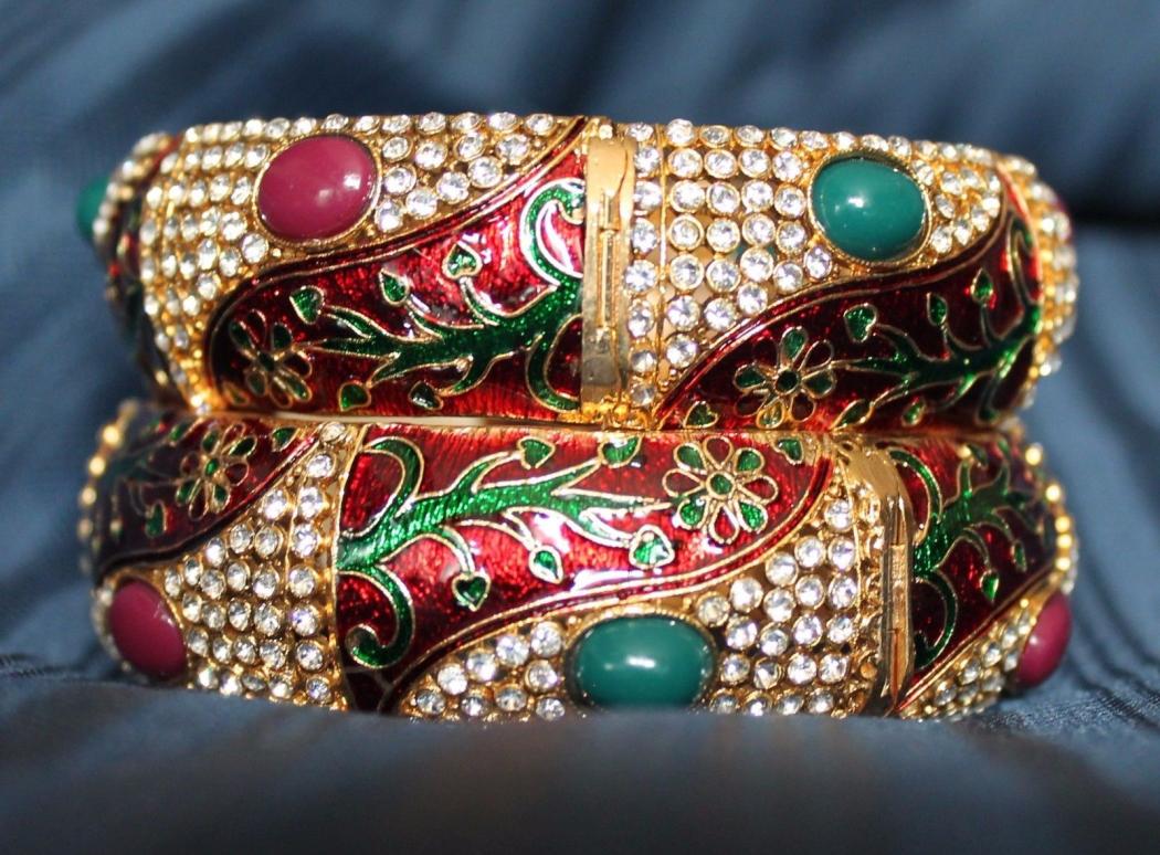 Traditional Bangles / Kada w/ Filigree Meenakari Work 2.8 Traditional Bangles / Kada w/ Filigree Meenakari Work 2.8
