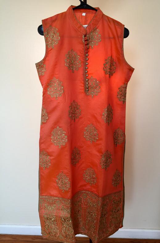 Embroidered Peach & Gold Patch Work Suit 26965 Buy Online DesiClik