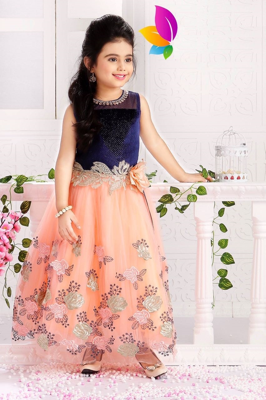 blue colour frock for ladies