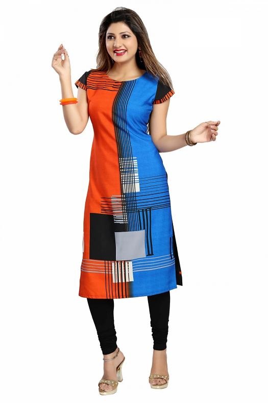 Trendy Stylish Digital Print Bright Kurti Tunic S to Plus Size Trendy Stylish Digital Print Bright Kurti Tunic S to Plus Size