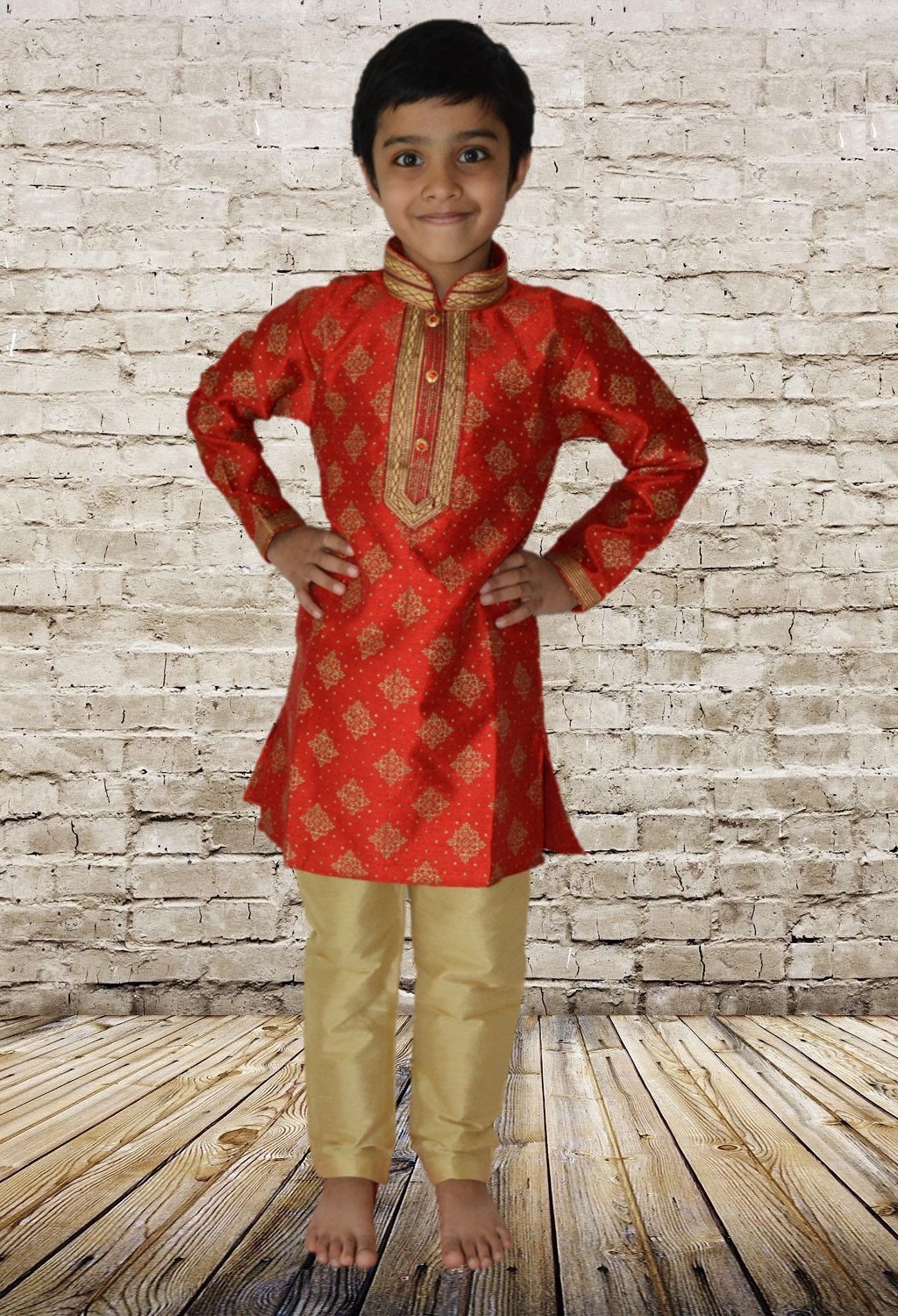 Maroon Silk Kurta Pajama With Gold Printed Design 2 to 11 Year Boys Maroon Silk Kurta Pajama With Gold Printed Design 2 to 11 Year Boys