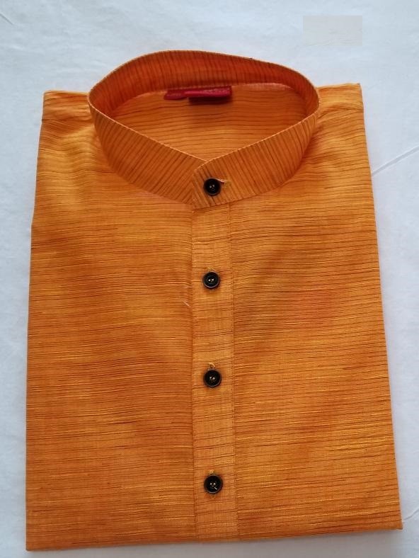 Men's Indian Classic Handloom Cotton Mustard Yellow Kurta Tunic Men's Indian Classic Handloom Cotton Mustard Yellow Kurta Tunic