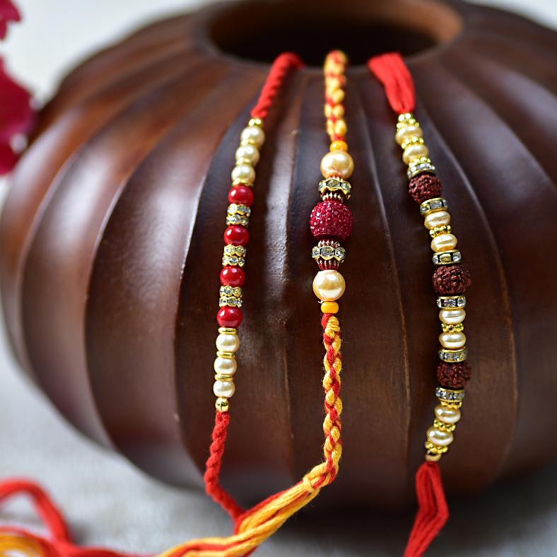 Set of 3 Divine Rakhis for Brother in India