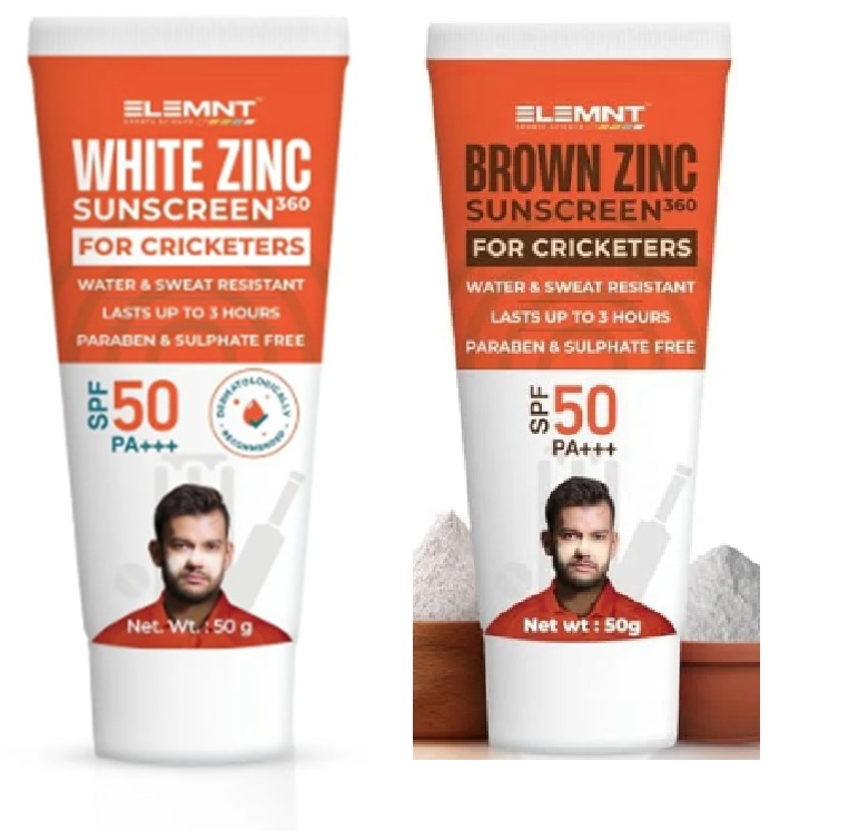 Brown and White Zinc Sunscreen 360 for Cricketers Pack of 2 Brown and White Zinc Sunscreen 360 for Cricketers Pack of 2