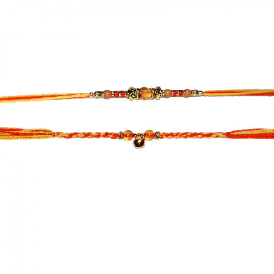 Classy Bead Couple Rakhi with Ghungroo + Roli & Chaval Classy Bead Couple Rakhi with Ghungroo + Roli & Chaval