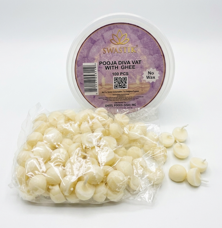 Swastik - Pooja Diva Vat With Ghee (100 pcs) Net Wt: 8.8 oz (250gm)