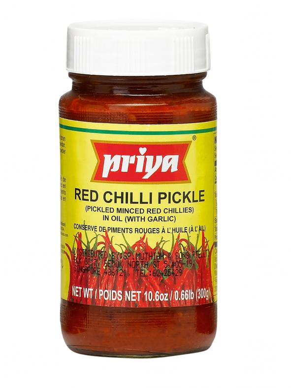 Priya Red Chili Pickle W/ Garlic 300 G