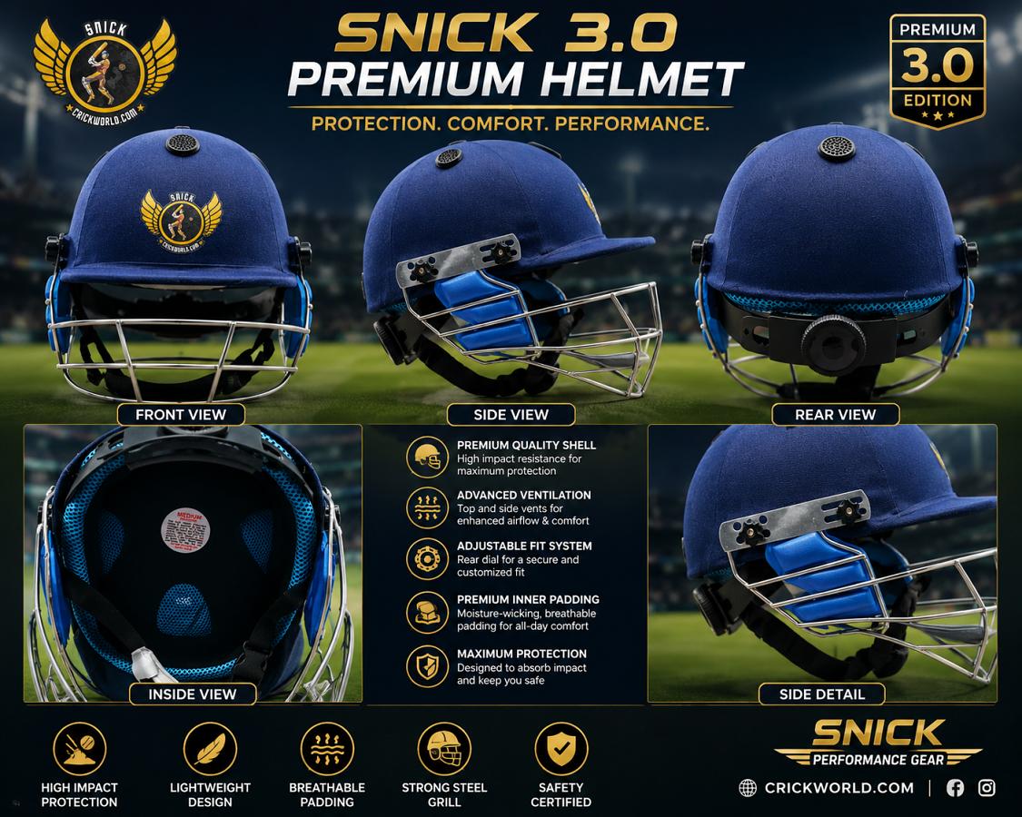 SNICK 3.0 Cricket Premium Helmet for Junior xs, small