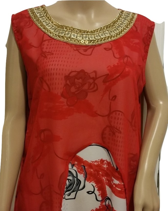 red festive kurti