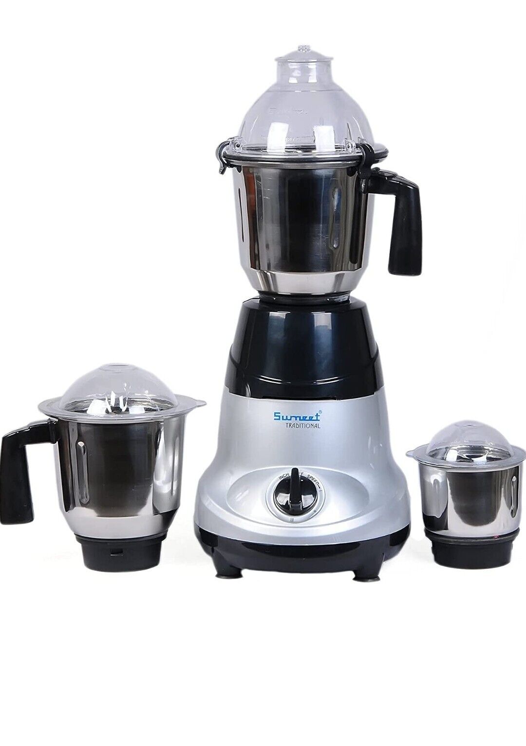 Sumeet Traditional Amica 750W Indian Mixer Grinder (Grey/Black, 3 Jars)