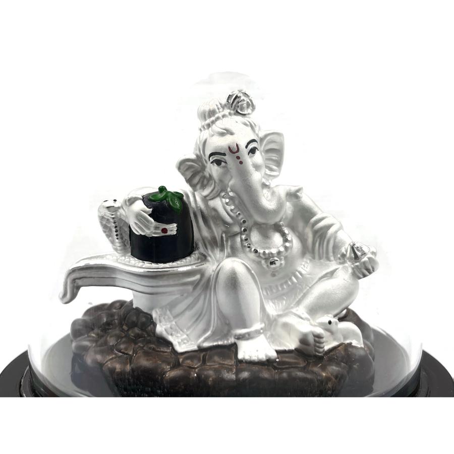 999 Pure Silver Lord Ganesha With Shiva Lingam Idol / Statue / Murti 999 Pure Silver Lord Ganesha With Shiva Lingam Idol / Statue / Murti