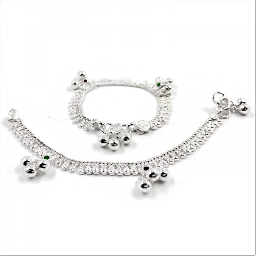 700 Silver Kids Traditional Anklet - Style#01