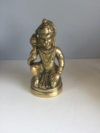 Brass Statue of Sitting Hanumanji 