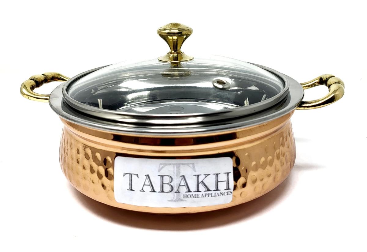 Tabakh Copper Stainless Steel Hammered Finish Handi Capacity-780 ML Tabakh Copper Stainless Steel Hammered Finish Handi Capacity-780 ML